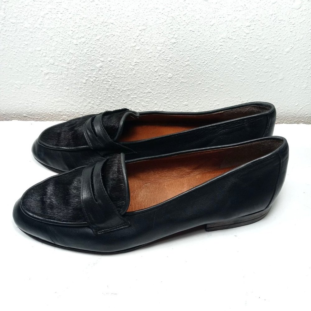 Neiman Marcus MI Spain Women's Leather Calf Hair Loafers Sz 8M - Picture 3 of 10